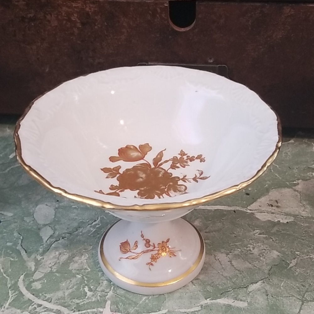 Vintage Limoges France Candy Trinket Footed Bowl